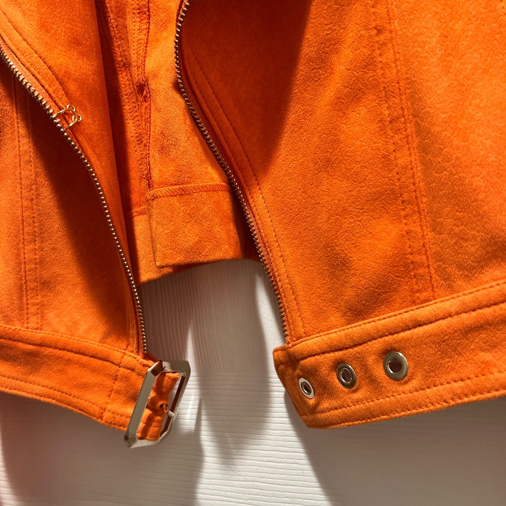 Insight Orange Leather Moto Jacket - Picture 5 of 6
